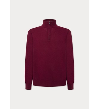 Hackett London Merino jumper Cash Mix Hz red