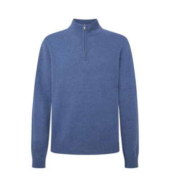 Hackett London Pull bleu Merino Cash Mix Hz