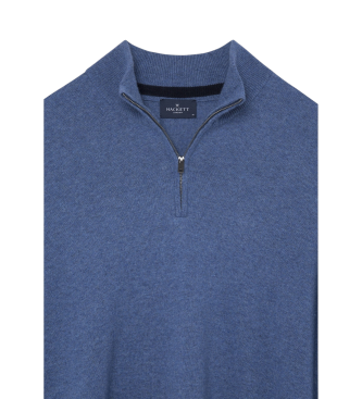 Hackett London Pull bleu Merino Cash Mix Hz