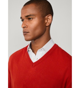 Hackett London Camisola Merino Mix vermelha
