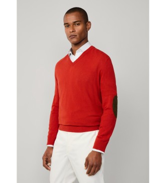 Hackett London Camisola Merino Mix vermelha