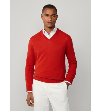 Hackett London Camisola Merino Mix vermelha