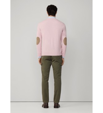 Hackett London Pulover Merino Mix roza
