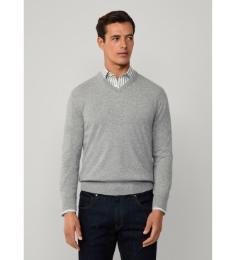 Hackett London Camisola Merino Mix cinzenta