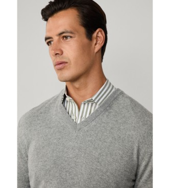 Hackett London Camisola Merino Mix cinzenta