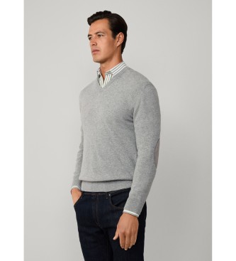 Hackett London Camisola Merino Mix cinzenta