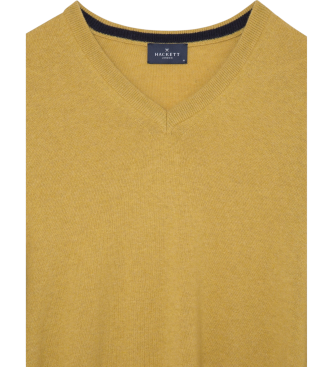 Hackett London Pull Cash Mix V en mrinos jaune