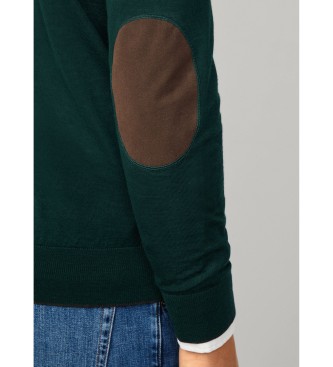 Hackett London Maglione verde in lana e seta