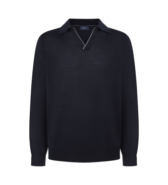 Hackett London Marineblauer Pullover aus Merino