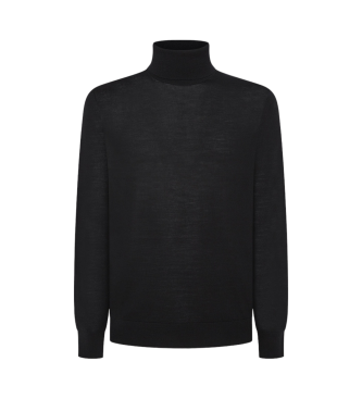 Hackett London Jersey Merino Silk Roll negro