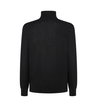 Hackett London Jersey Merino Silk Roll negro