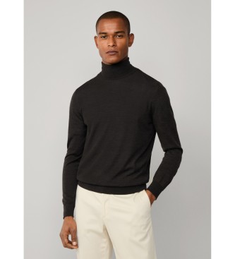 Hackett London Merino-silketrje mrkebrun