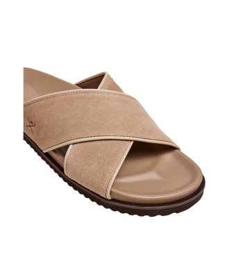 Hackett London Su�de Mikonos beige sandalen