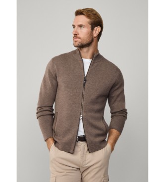 Hackett London Casaco de malha Milano castanho