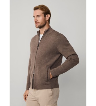 Hackett London Casaco de malha Milano castanho