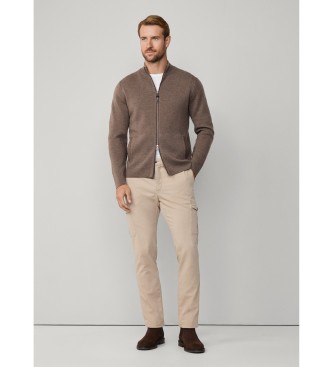 Hackett London Casaco de malha Milano castanho