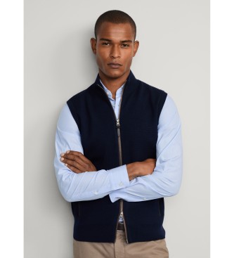 Hackett London Milano Knit Vest navy