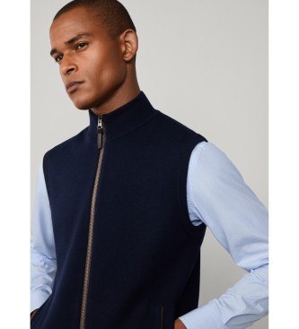 Hackett London Milano Knit Vest navy