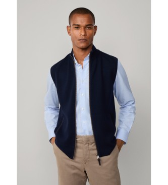 Hackett London Milano Knit Vest navy
