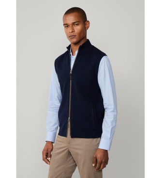 Hackett London Milano Knit Vest navy