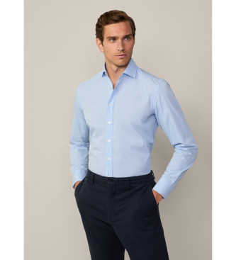 Hackett London Mini chemise imprime Yarn Dye bleu