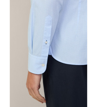 Hackett London Mini garenprint shirt blauw