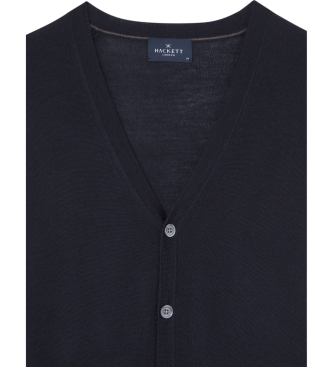 Hackett London Casaco de malha clssico azul-marinho