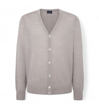 Hackett London Kardigan Classic Cardi beżowy