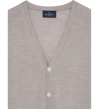 Hackett London Kardigan Classic Cardi beżowy