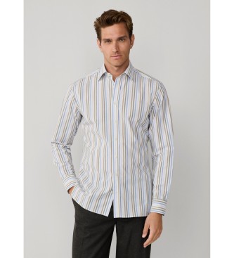 Hackett London bengala fit tailored striped shirt branco, verde