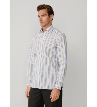 Hackett London bengala fit tailored striped shirt branco, verde
