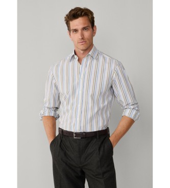 Hackett London bengala fit tailored striped shirt branco, verde