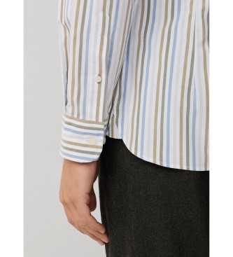 Hackett London bengala fit tailored striped shirt branco, verde