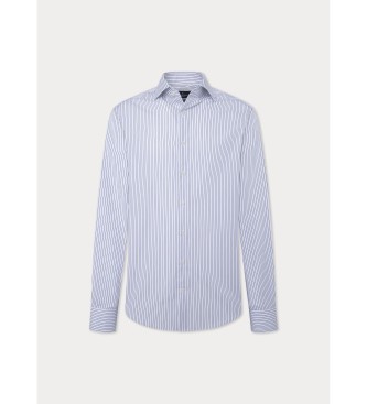 Hackett London Overhemd met marinestreep blauw