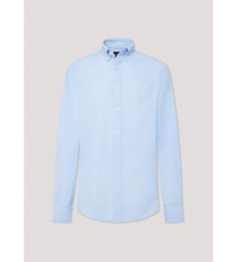 Hackett London Blauw Oxford overhemd