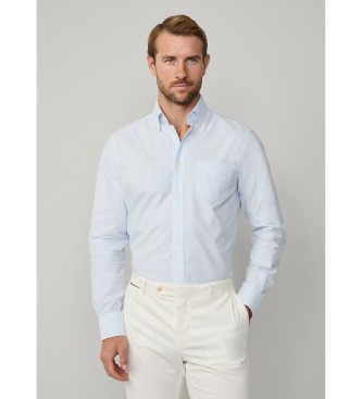 Hackett London Oxford gestreept overhemd blauw