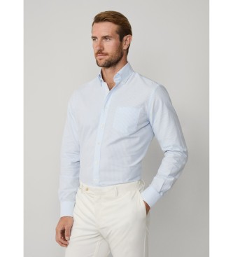Hackett London Oxford gestreept overhemd blauw