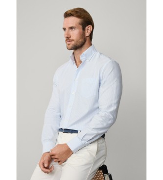 Hackett London Oxford gestreept overhemd blauw