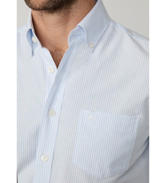 Hackett London Oxford gestreept overhemd blauw