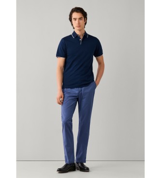 Hackett London Kensington fit slim struktureret chinos bukser i blå