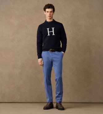 Hackett London Calça chino Heritage Ken azul