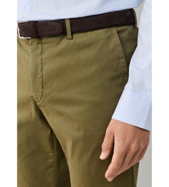 Hackett London Pantalón chino Kensington verde oliva
