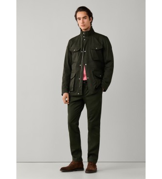 Hackett London Pantalón chino Kensington verde oscuro