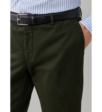 Hackett London Pantalón chino Kensington verde oscuro