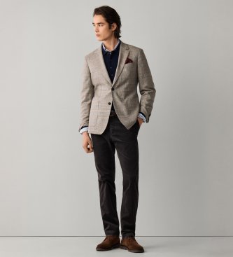 Hackett London Pantalón chino Pigment Cord gris
