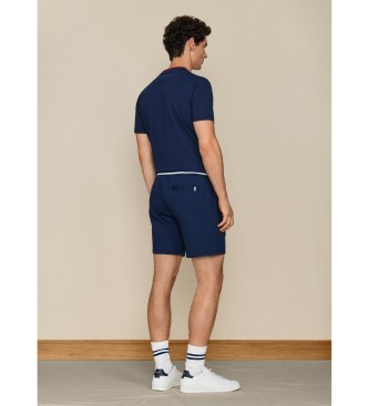 Hackett London Krótkie spodenki z pluszu w kolorze granatowym