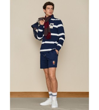 Hackett London Krótkie spodenki z pluszu w kolorze granatowym
