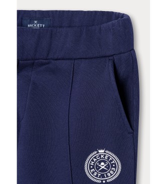 Hackett London Marineblauwe joggingbroek met Crest-print