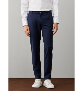 Hackett London Reise-Wollhose mit Kordelzug Relaxed Fit Marineblau
