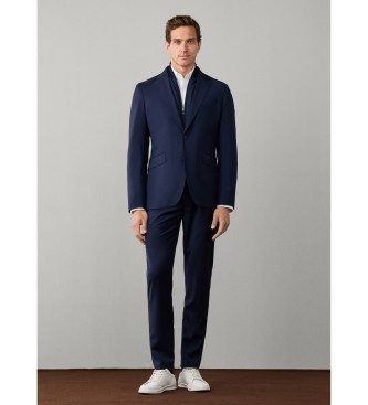 Hackett London Reise-Wollhose mit Kordelzug Relaxed Fit Marineblau